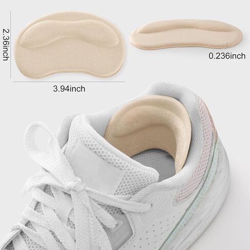 Adhesive Heel Cushion Pads for Loose Shoes, Too Big Boots, Back of Heel Grips Inserts for Women Men, Heel Guards Liners for Improving Shoe Fit, 4pcs-Beige+4pcs-Beige in Kuwait