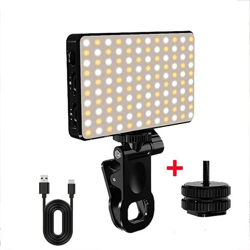 120 LED Phone Light, Selfie Light, 5000Mah Rechargeable Clip Video Light, Adjusted 3 Light Modes, for Phone, Camera, Laptop, iPad, Light for Phone for Selfie, Video (D12RGB) in Saudi Arabia