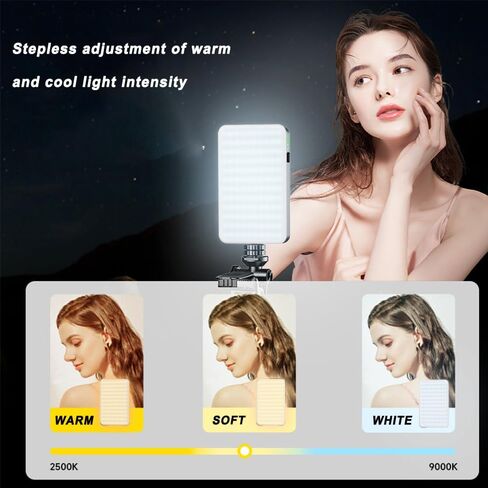 120 LED Phone Light, Selfie Light, 5000Mah Rechargeable Clip Video Light, Adjusted 3 Light Modes, for Phone, Camera, Laptop, iPad, Light for Phone for Selfie, Video (D12RGB) in Saudi Arabia