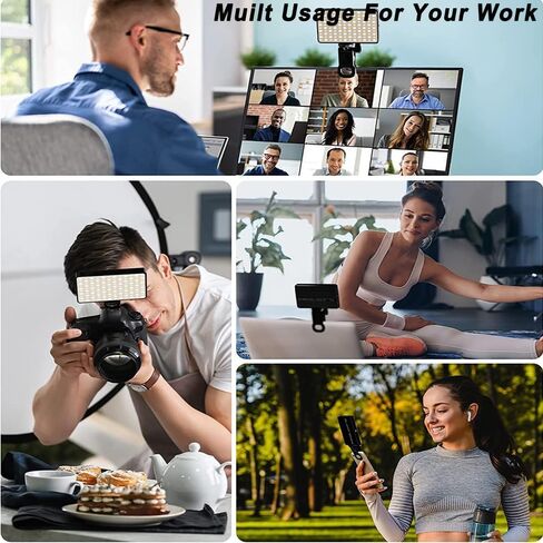 120 LED Phone Light, Selfie Light, 5000Mah Rechargeable Clip Video Light, Adjusted 3 Light Modes, for Phone, Camera, Laptop, iPad, Light for Phone for Selfie, Video (D12RGB) in Saudi Arabia