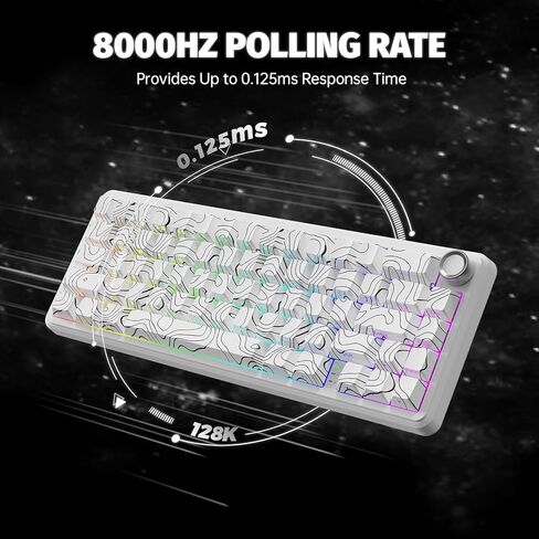 الهجوم Shark X65Pro هو لوحة مفاتيح الألعاب اللاسلكية السريعة ، 0.01 مم RT دقة 8 كيلو هرتز لوحة مفاتيح سلكية مع مفتاح مغناطيسي ، وضع ثلاثي ، تشغيل قابل للتعديل ، إضاءة RGB للكمبيوتر الشخصي/MAC/GAMER in Kuwait
