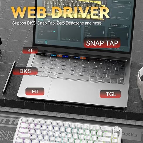 الهجوم Shark X65Pro هو لوحة مفاتيح الألعاب اللاسلكية السريعة ، 0.01 مم RT دقة 8 كيلو هرتز لوحة مفاتيح سلكية مع مفتاح مغناطيسي ، وضع ثلاثي ، تشغيل قابل للتعديل ، إضاءة RGB للكمبيوتر الشخصي/MAC/GAMER in Kuwait