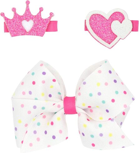 PLH Small Birthday Girl Print Bow with 2 Glitter Number Stackers in Saudi Arabia