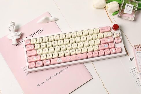مجموعة epomaker cream bunny pbt keycaps ، ملف تعريف moa ، 141 مفتاح الصبغة مفاتيح مفاتيح لوحة مفاتيح للألعاب الميكانيكية ، متوافقة مع تخطيط ANSI/ISO ، تبديل الكرز MX in Kuwait