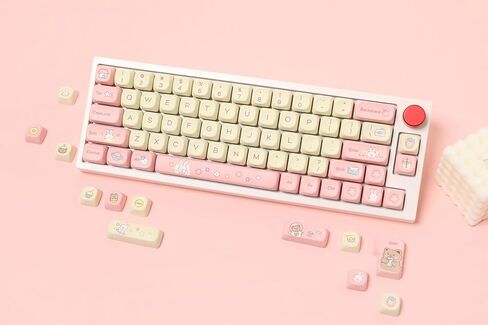 مجموعة epomaker cream bunny pbt keycaps ، ملف تعريف moa ، 141 مفتاح الصبغة مفاتيح مفاتيح لوحة مفاتيح للألعاب الميكانيكية ، متوافقة مع تخطيط ANSI/ISO ، تبديل الكرز MX in Kuwait