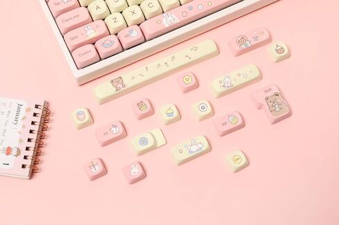 مجموعة epomaker cream bunny pbt keycaps ، ملف تعريف moa ، 141 مفتاح الصبغة مفاتيح مفاتيح لوحة مفاتيح للألعاب الميكانيكية ، متوافقة مع تخطيط ANSI/ISO ، تبديل الكرز MX in Kuwait