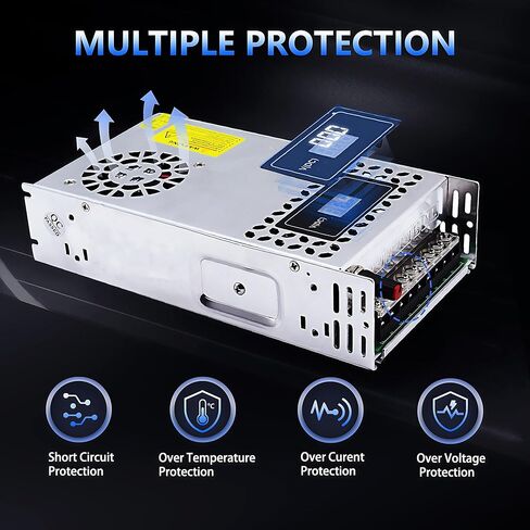 DIY Version AC to DC Converter 12V 50A 600W Power Supply,Universal SMPS 110V/120V/220V AC to DC Converter Power Supply Transformer Driver Adapter for CCTV,RV,Pump,LED Strip(DC12V-50A-600W) in Kuwait