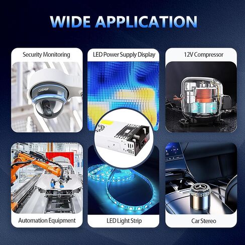 DIY Version AC to DC Converter 12V 50A 600W Power Supply,Universal SMPS 110V/120V/220V AC to DC Converter Power Supply Transformer Driver Adapter for CCTV,RV,Pump,LED Strip(DC12V-50A-600W) in Kuwait