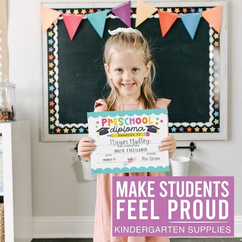 25 Boho Preschool Graduation Certificates - Prek Diploma Certificate of Achievement, Preschool Diploma Certificate for Kids, Preschool Certificates, Pre K Certificates, Prek Graduation Certificates in Saudi Arabia