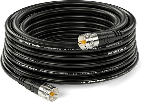 G-PLUG 15FT RG8X Coaxial Cable 50 Ohm – Pure Copper CB Coax Cable UHF Set – Ultra-Durable, Flexible PVC Jacket – Waterproof Coax Cable with 2X UHF Radio Connectors in Kuwait