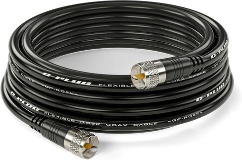 G-PLUG 15FT RG8X Coaxial Cable 50 Ohm – Pure Copper CB Coax Cable UHF Set – Ultra-Durable, Flexible PVC Jacket – Waterproof Coax Cable with 2X UHF Radio Connectors in Kuwait