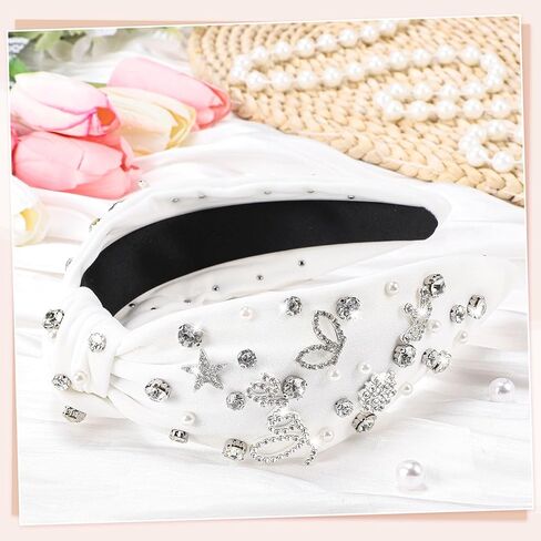 Halloween Headband for Women, Black Knotted Headbands with Spooky Ghost Rhinestones Halloween Accessories for Women in Kuwait