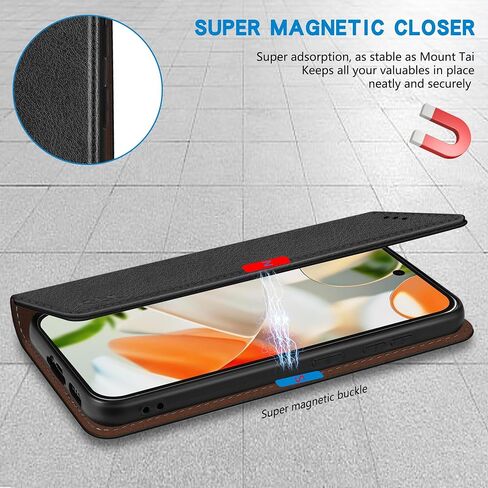 ZZXX for Google Pixel 9/9 Pro Wallet Case with [RFID Blocking] Card Slot Stand Strong Magnetic Leather Flip Fold Protective Phone Case for Google Pixel 9/9 Pro Case Wallet(Black-6.3 inch) in Saudi Arabia