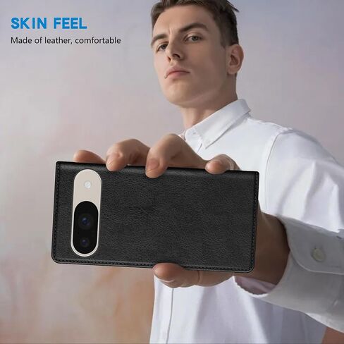 ZZXX for Google Pixel 9/9 Pro Wallet Case with [RFID Blocking] Card Slot Stand Strong Magnetic Leather Flip Fold Protective Phone Case for Google Pixel 9/9 Pro Case Wallet(Black-6.3 inch) in Saudi Arabia