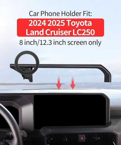 Car Phone Holder for Toyota Land Cruiser LC250 2024 2025 Accessories 8/12.3-Inch Screen Fixed Clip, 360° Rotation Phone Mount Compatible with MagSafe, Cell Phone Holder in Kuwait