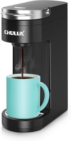 CHULUX Slim Single Serve Coffee Maker for K Cup & Ground Coffee, Mini Travel One Cup Coffee Machine for Home, Desk, Kitchen and Bedroom, Fits Travel Mug, Aqua in Saudi Arabia