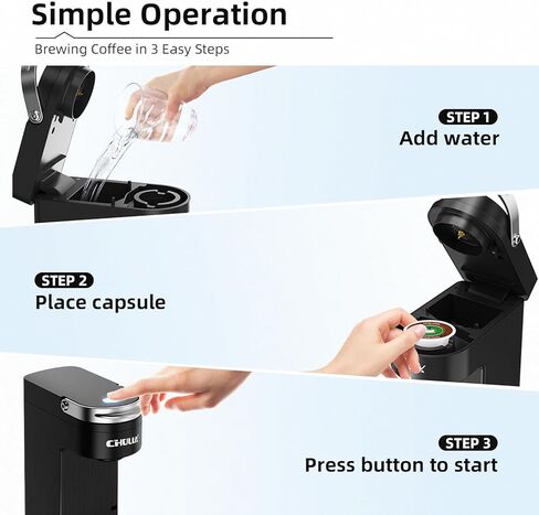 CHULUX Slim Single Serve Coffee Maker for K Cup & Ground Coffee, Mini Travel One Cup Coffee Machine for Home, Desk, Kitchen and Bedroom, Fits Travel Mug, Aqua in Saudi Arabia