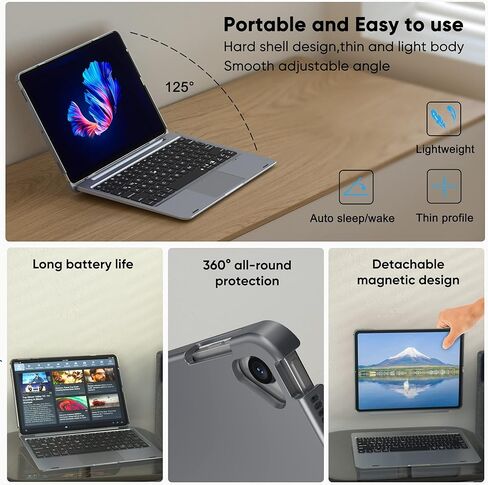 حافظة لوحة مفاتيح doqo iPad pro 10.5، حافظة iPad Air الجيل الثالث مع لوحة مفاتيح، حافظة قابلة للفصل مع إضاءة خلفية 7 ألوان، لوحة مفاتيح بلوتوث مع لوحة لمس لجهاز ipad air 3 وiPad Pro 10.5 بوصة ذهبي وردي in Saudi Arabia