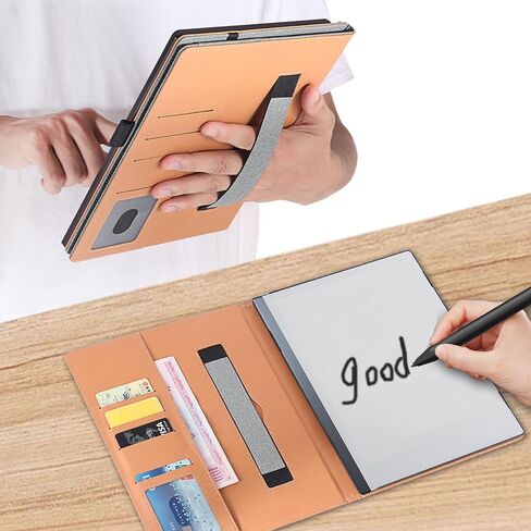 for Remarkable 2 Case with Pen Holder,PU Leather Folio Cover for Remarkable 2 Tablet Case with Hand Strap,Black in Saudi Arabia