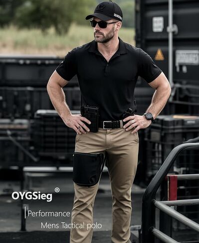 OYGSieg 5 Pack Mens Polo Shirts Quick Dry Performance Tactical Short Sleeve Golf Polo Shirts Casual Stylish Collared T-Shirts in Saudi Arabia