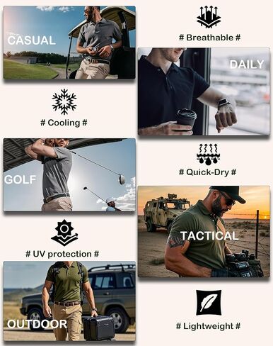 OYGSieg 5 Pack Mens Polo Shirts Quick Dry Performance Tactical Short Sleeve Golf Polo Shirts Casual Stylish Collared T-Shirts in Saudi Arabia