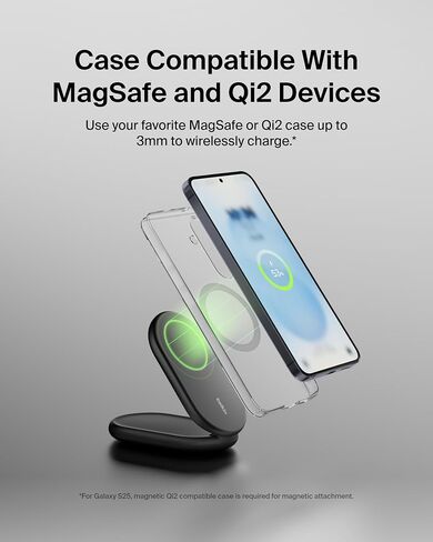 Belkin MagSafe Charger Compatible, BoostCharge Magnetic Foldable Wireless Charging Stand 15W - Qi2-Certified Wireless Charger for iPhone 15, 14, & 13 Series, Standy Mode Ready, PSU Included - White in Saudi Arabia