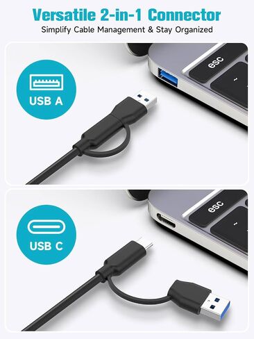 موزع USB يعمل بالطاقة، موزع ikuai 7 منافذ USB 3.2/USB C، مع منافذ 3X 10 جيجابت في الثانية (2 USB-C + 1 USB-A)، 4X 5 جيجابت في الثانية USB 3.0 منافذ، كابل بيانات 3.3 قدم، أزرار تعمل باللمس ومحول طاقة DC 5V لأجهزة الكمبيوتر المحمول in Kuwait
