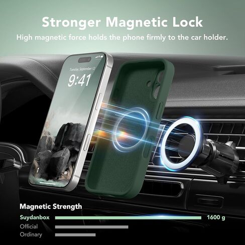مغناطيسي لـ iPhone 16 Plus Case ، متوافق مع Magsafe ، [حماية الكاميرا الكاملة] [حامي الشاشة] علبة هاتفية وقائية مقاومة للسيليكون لـ iPhone 16 Plus 6.7 "، Matcha in Kuwait