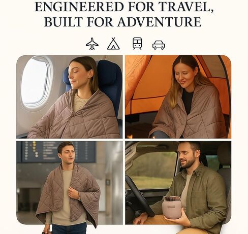 بطانية تخييم منتفخة في الهواء الطلق القابلة للتعبئة في الهواء الطلق - نسيج نايلون 20D ، خفيفة الوزن ، خالية من اليدين ، بطانية سهلة النظيف ، مثالية للماء للتخييم والمشي - in Kuwait