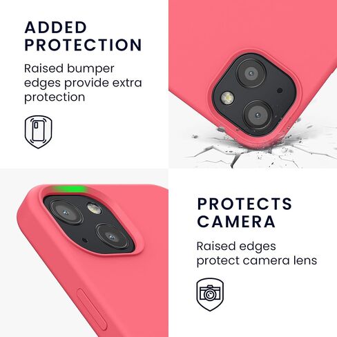 kwmobile Case Compatible with Apple iPhone 13 Case - TPU Silicone Phone Cover with Soft Finish - Neon Coral in Saudi Arabia