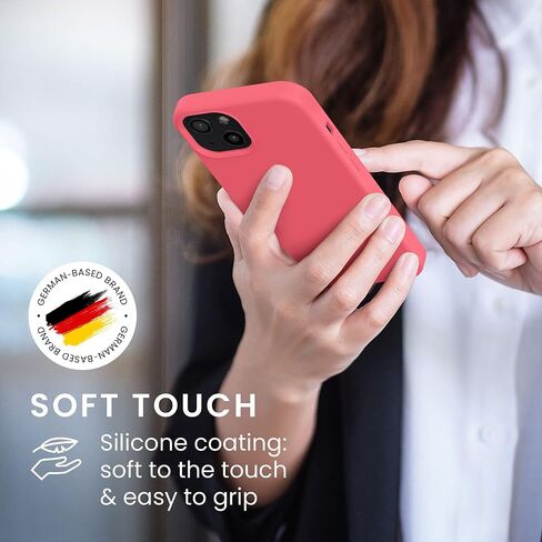 kwmobile Case Compatible with Apple iPhone 13 Case - TPU Silicone Phone Cover with Soft Finish - Neon Coral in Saudi Arabia