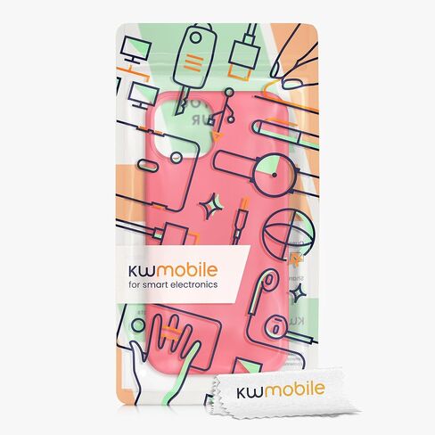 kwmobile Case Compatible with Apple iPhone 13 Case - TPU Silicone Phone Cover with Soft Finish - Neon Coral in Saudi Arabia