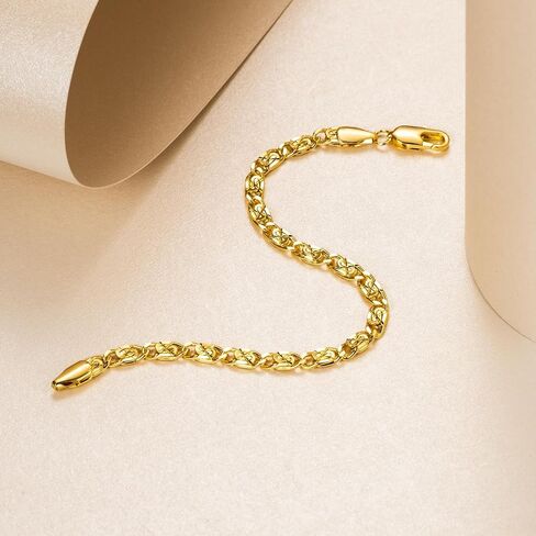 14K Gold Bracelets for Women Gold Bracelets for Womens gold Bracelet Unique Cuban Gold Chain Bracelets for Women Men Dainty Gold Bracelet Jewelry 6.5/7/7.5/8/9in (9.0) in Kuwait