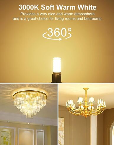 G9 LED Bulbs - 40W Equivalent, T4 Chandelier Light, 2700K Warm White 450lm, Non-Dimmable Bi-Pin G9 Base, 4W LED, 360° Beam Angle, 5-Pack in Kuwait