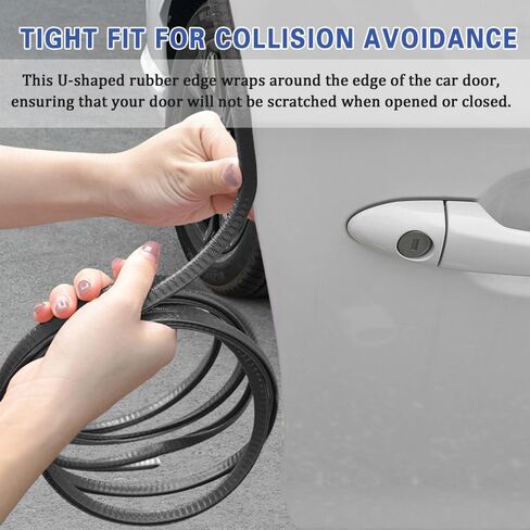 Car Door Protector Edge Guards, Universal Rubber Seal U Shape Car Door Protection, Automotive Door Entry Guard No Glue Required, Universal Car Accessories Fit for Most Cars, Sedans, SUV in Kuwait