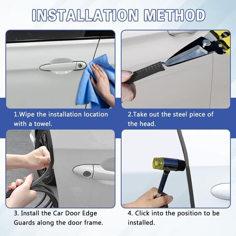 Car Door Protector Edge Guards, Universal Rubber Seal U Shape Car Door Protection, Automotive Door Entry Guard No Glue Required, Universal Car Accessories Fit for Most Cars, Sedans, SUV in Kuwait