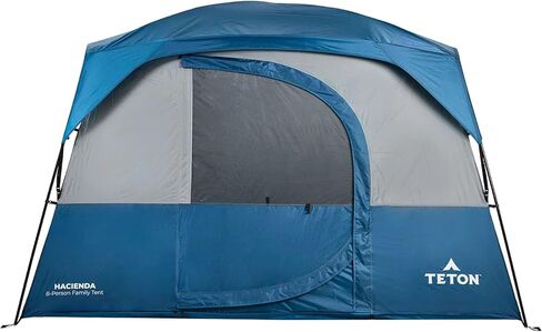Teton Hacienda 8 Person Family Camping Tent ، علوم علمية كبيرة للترس و 4 جيوب تخزين ، باب التأرجح يجعل من السهل الوصول ، سقف شبكي كامل ، طائرة مقاومة للماء in Saudi Arabia