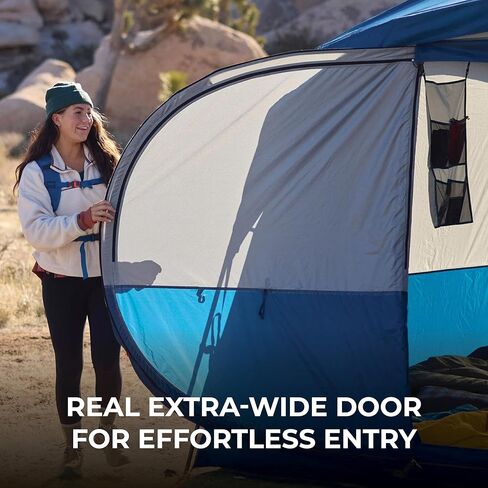 Teton Hacienda 8 Person Family Camping Tent ، علوم علمية كبيرة للترس و 4 جيوب تخزين ، باب التأرجح يجعل من السهل الوصول ، سقف شبكي كامل ، طائرة مقاومة للماء in Saudi Arabia