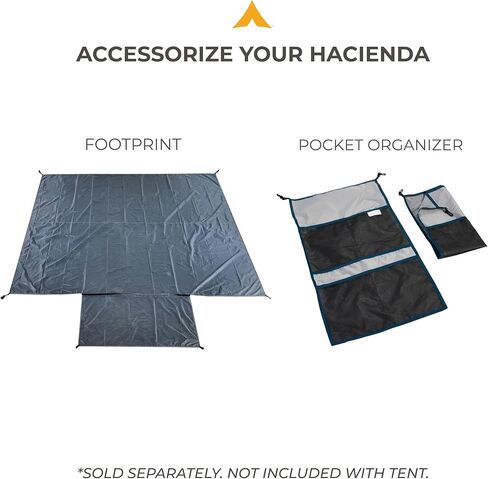 Teton Hacienda 8 Person Family Camping Tent ، علوم علمية كبيرة للترس و 4 جيوب تخزين ، باب التأرجح يجعل من السهل الوصول ، سقف شبكي كامل ، طائرة مقاومة للماء in Saudi Arabia