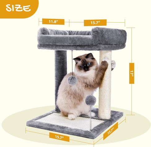 سرير PAWZ Road Cat للخدش، يتميز بأعمدة ووسادات خدش مغطاة بالسيزال الناعم مع كرة لعب رائعة للقطط والقطط in Kuwait