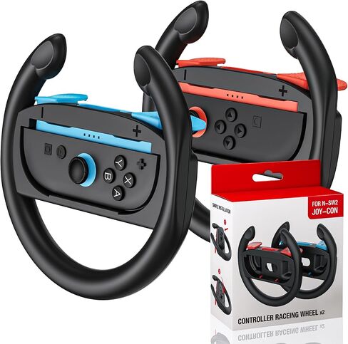 تبديل عجلات التوجيه المصممة لوحدات تحكم Switch 2 Joy-Con ، وعجلات السباق لماريو كارت 9/8 ديلوكس ، تحاكي تجربة السباق الواقعية ، وتبديل وحدة تحكم العجلة Joycon in Kuwait