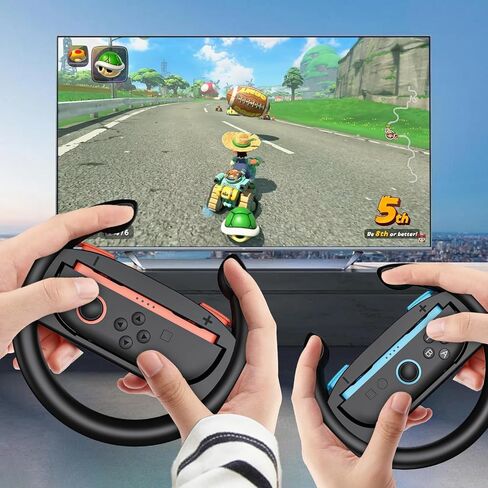 تبديل عجلات التوجيه المصممة لوحدات تحكم Switch 2 Joy-Con ، وعجلات السباق لماريو كارت 9/8 ديلوكس ، تحاكي تجربة السباق الواقعية ، وتبديل وحدة تحكم العجلة Joycon in Kuwait