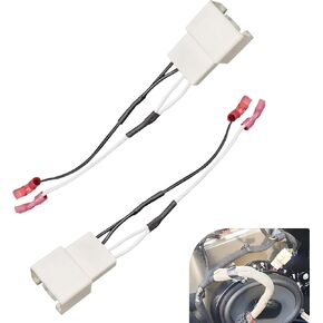 2 PCS Car Door Speaker Wiring Harness Connector, Plug and Play Speaker Wire Plug, Car Modification Accessories, Suitable for Ford F150 Escape Focus Bronco Mustang Mazda 2 6 CX5 (White)