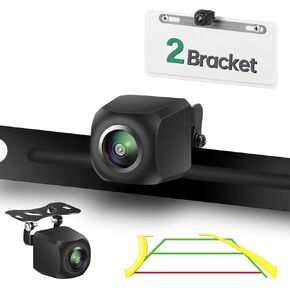 2in1 AHD 1080P Trajectory License Plate Backup Camera for Car, Truck, SUV, Minivan, Camper, RV, Pickup, GreenYi Rear View License Plate Frame Camera