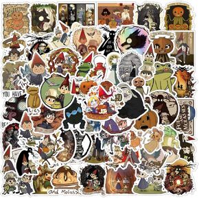 61Pcs Over The Garden Wall Stickers Pack, Cartoon Poster Halloween Vinyl Waterproof Decals for Water Bottle,Laptop,Phone,Skateboard,Scrapbooking,Journaling Choice for Adults for Party Favor