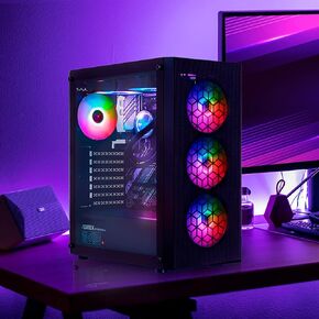 RAIDMAX X921 تدفق هواء متشابك وحالة كمبيوتر ألعاب زجاجي مقسى مع المعجبين ، و 6 مراوح ألوان RGB ثابتة مسبقًا ، و ATX Mid Tower PC ، وحالة الكمبيوتر السوداء ، ودعم ATX ، و Micro ATX ، وتبريد الماء