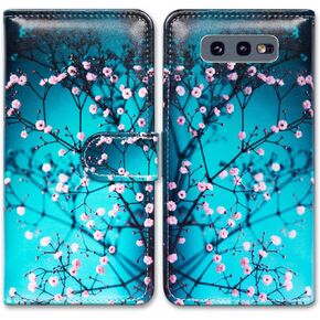 Case for Galaxy S10e, Plum Blossom Flip Leather Case Wallet Cover with Credit Card Slot ID Card Holder Kickstand for Samsung Galaxy S10e