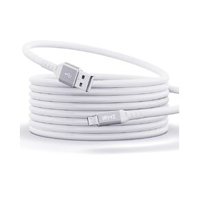 White Micro USB Cable 10ft, Long USB A to Micro USB Charger Cable Flexible, 10 ft MicroUSB Charging Cord for Samsung Galaxy S7, Old Kindle, Camera, PS4/Xbox One Controller