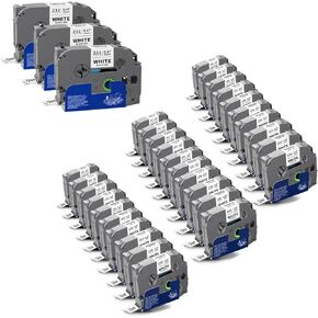 Value Pack TZe-231 Label Tape Black on White Replacement for TZe TZ Tape 12mm 0.47 Laminated TZ-231 Compatible with Brother Ptouch PT-D220 D210 H110 D400 D600 D410 D610BT,1/2 Inch x 26.3 ft