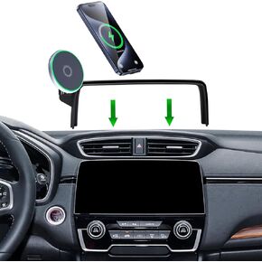 Car Phone Holder for Honda CR-V 2023 2024 2025 / HR-V 2023-2025 Accessories, Apply to 7/9 Inch Touch Screen,15W Fast Magnetic Charger Screen Fixed Clip Cell Phone Mount Hands-Free